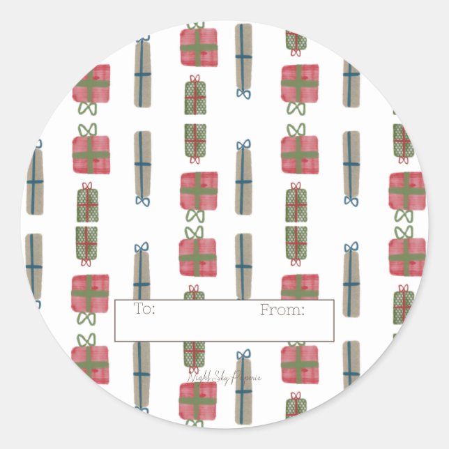 Redondo Folha do adesivo de apresentação de feriado - 20 (Frente)