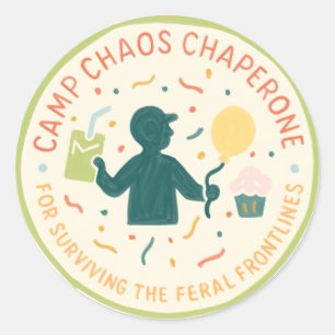 Redondo Folha do adesivo do Crachá principal do Camp Chaos