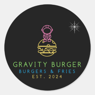 Redondo Folha do adesivo Gravity Burger