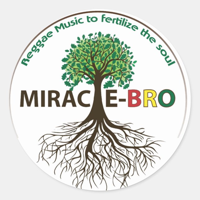 Redondo Folha do adesivo MIracle-Bro Roots (Frente)