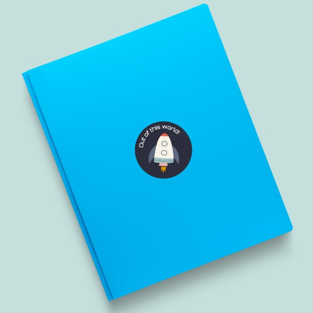 Redondo Fora deste adesivo espacial mundial (Criador carregado)