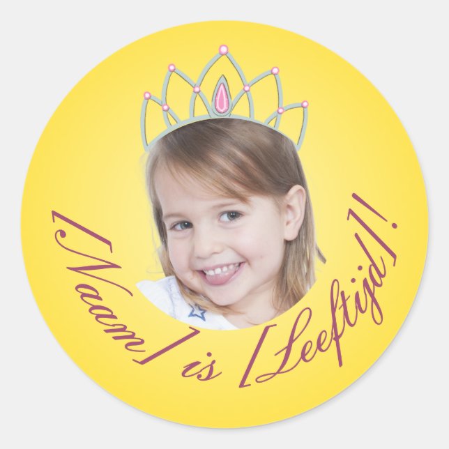 Redondo Foto Adesivo da Princesa – Gradiente Amarelo (Frente)