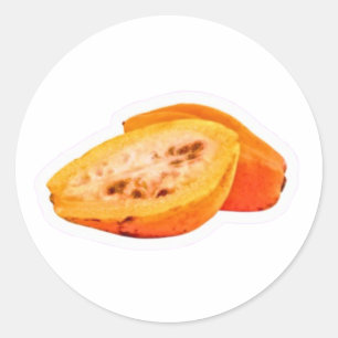 Redondo Fruta Exótica Carica Adesivo - Papaia de Montanha