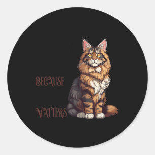 Redondo Gato de Maine Coon - Porque o tamanho do adesivo S