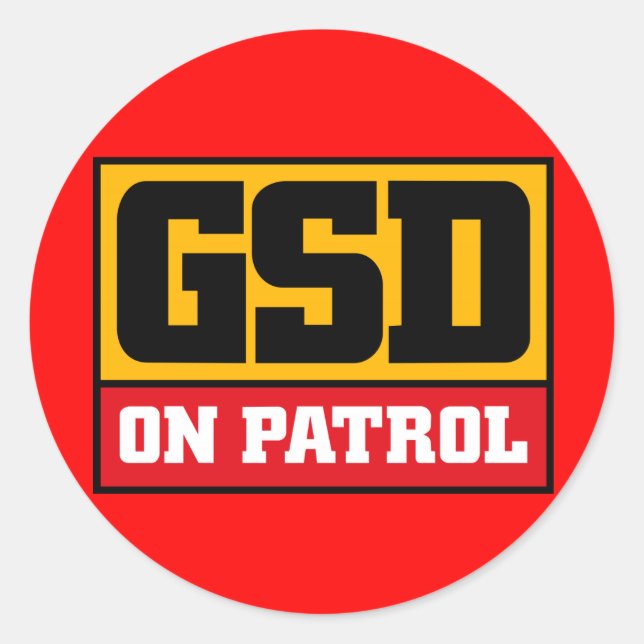 Redondo german shepherd adesivo (Frente)