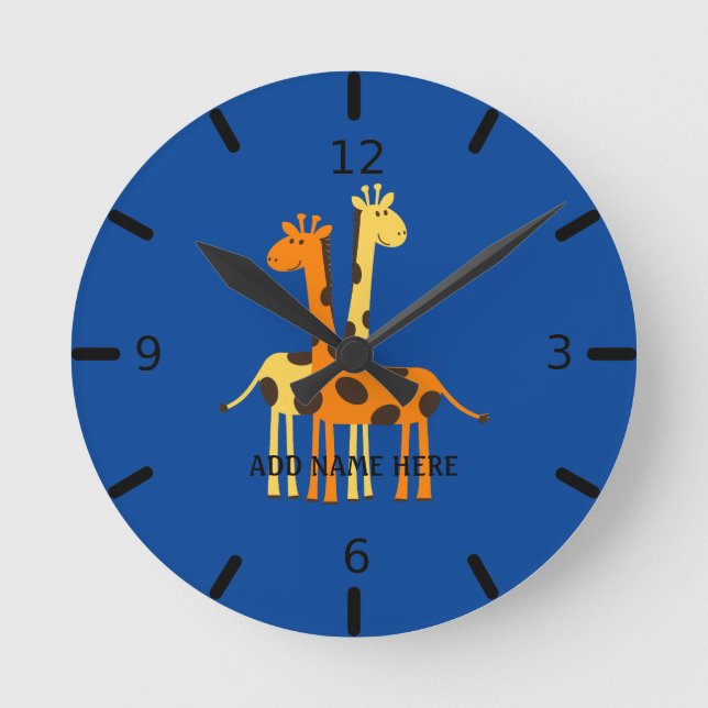 Redondo Girafa Personalizada - Relógio Grande (Frente)