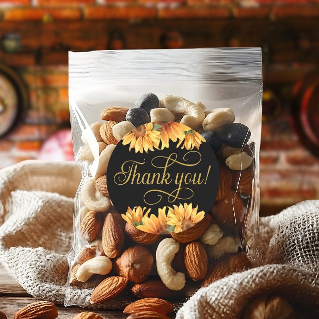 Redondo Girassol Obrigada! Adesivo (Criador carregado)