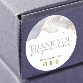 Redondo Glitter aqucolor forma obrigado seu adesivo