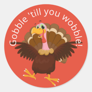 Redondo Gobble Até Você Jogar O Adesivo Clássico Redond