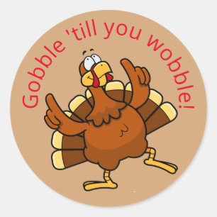 Redondo Gobble Até Você Jogar O Adesivo Clássico Redond