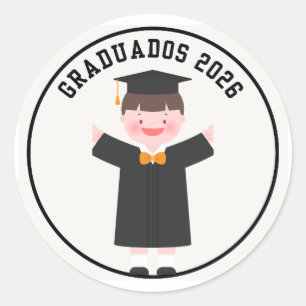 Redondo Graduados 2026 Adesivo de Formatura Fofo \