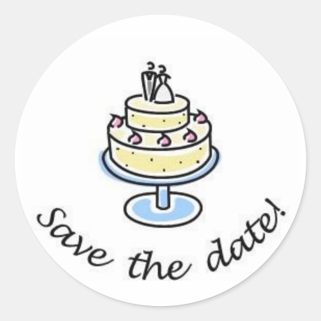 Redondo Guardar o adesivo de data de casamento (Frente)