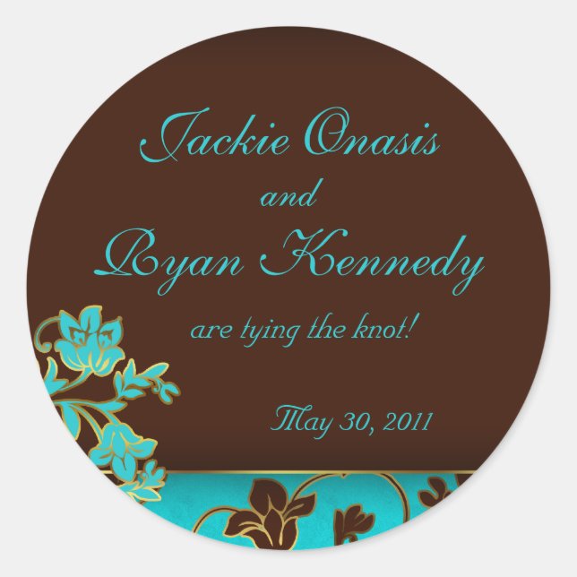 Redondo Guarde o adesivo de data Dourado legante Floral BB (Frente)