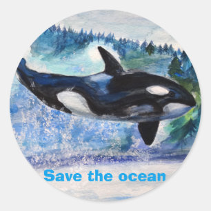 Redondo Guarde o adesivo de vida selvagem do Ocean Orca
