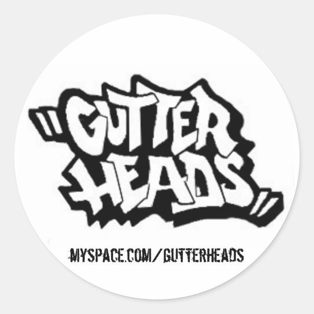 Redondo GUTTER-LOGO, myspace.com/gutterheads - adesivo (Frente)
