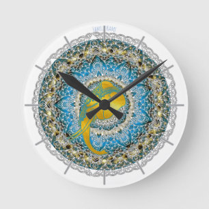 Redondo Henna Elephant Mandala Ganesha Relógio da Mindícia