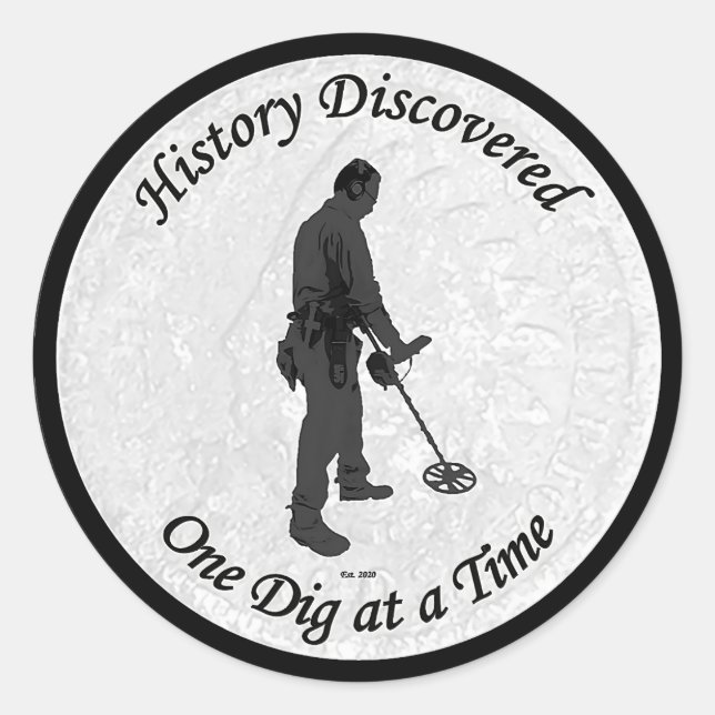 Redondo História Descoberta pelo adesivo do canal do YouTu (Frente)