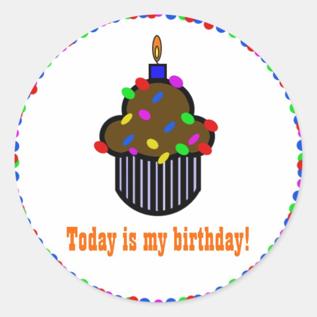 Redondo Hoje é meu aniversário! Adesivo (Frente)