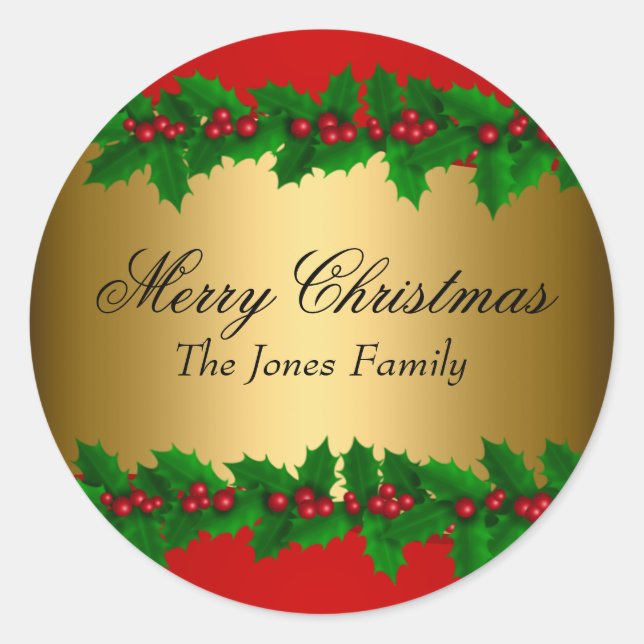 Redondo Holly deixa um bom adesivo de Natal (Frente)