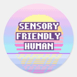 Redondo Humano Amigável aos Sentidos Adesivo Neurodivergen