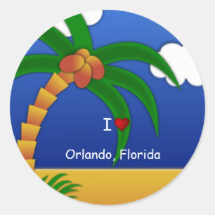 Redondo "I Love Orlando, Florida" adesivo decorativo