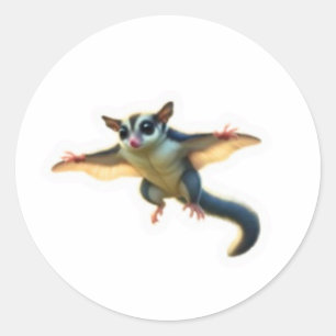 Redondo Ilustração de adesivo de pet exótico Sugar Glider 