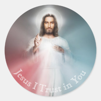 Redondo Imagem da Divina Misericórdia Adesivo de Vinil Cat