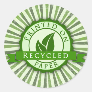 Redondo Impresso no Reciclado Papel brilhante adesivo redo