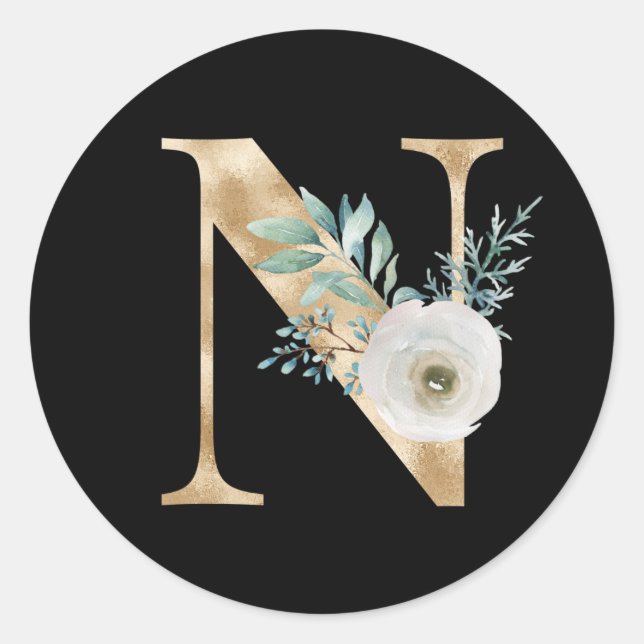 Redondo Iniciais das férias de inverno adesivo letra N (Frente)