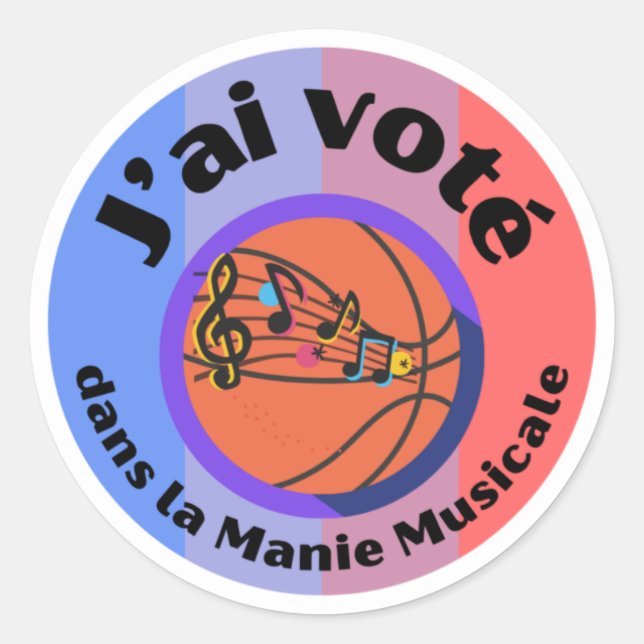 Redondo J'ai voté! Adesivo Genérico de Manie Musicale (Frente)