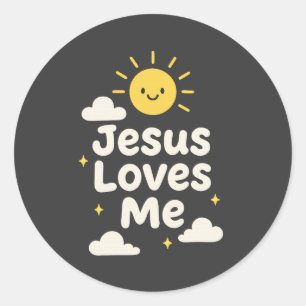 Redondo Jesus Me Ama Adesivo Cristão