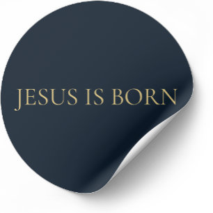 Redondo JESUS NASCIO – Adesivo de Natal Minimalista Marinh
