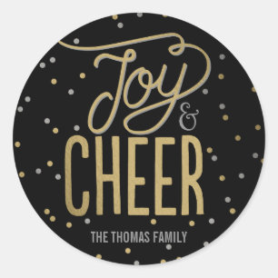 Redondo Joy e Cheer - Adesivo de Feriado Personalizado