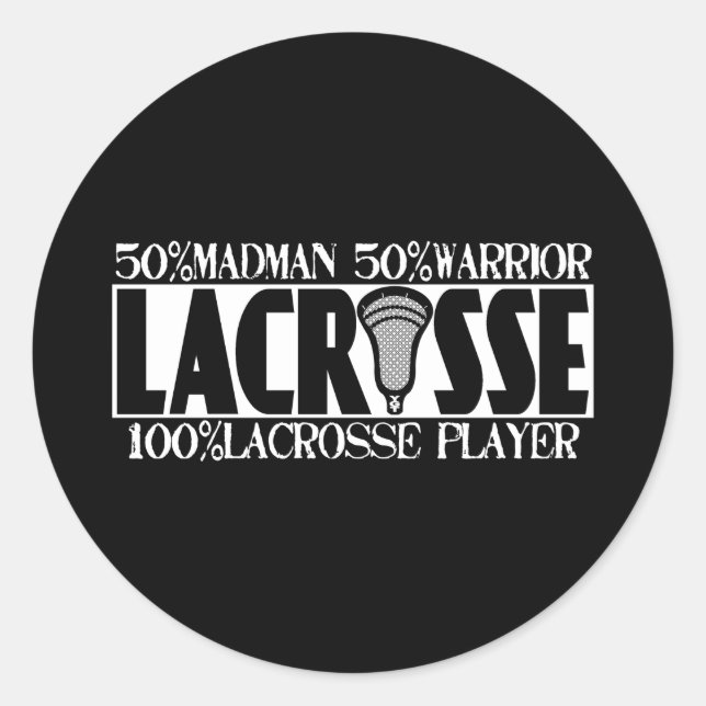 Redondo Lacrosse Um Adesivo De 100% (Frente)