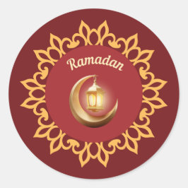 Redondo Lâmpada de Ramadan & Crescente Adesivo Premium – I