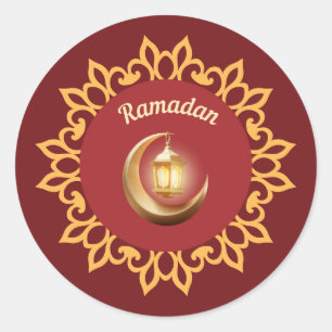 Redondo Lâmpada de Ramadan & Crescente Adesivo Premium – I