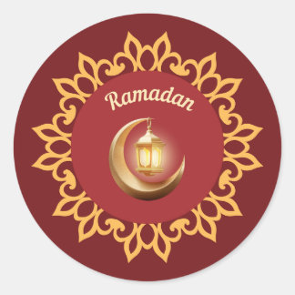 Redondo Lâmpada de Ramadan & Crescente Adesivo Premium – I