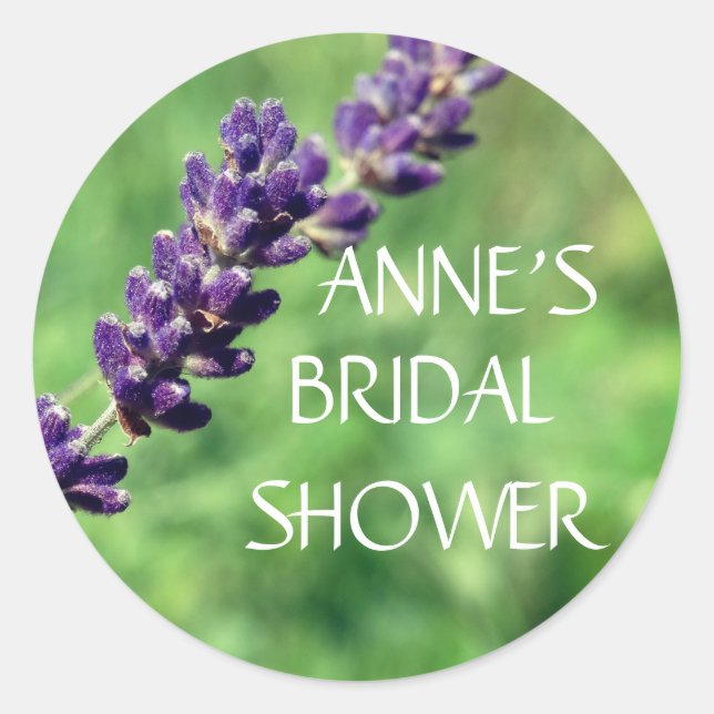 Redondo Lavanda do adesivo clássico de fotografia (Frente)
