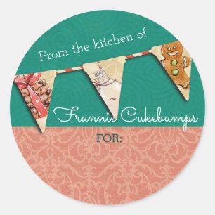 Redondo Leite de biscoitos de Natal da cozinha do adesivo