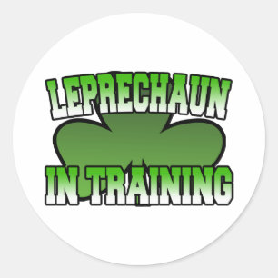 Redondo Leprechaun no adesivo de treinamento