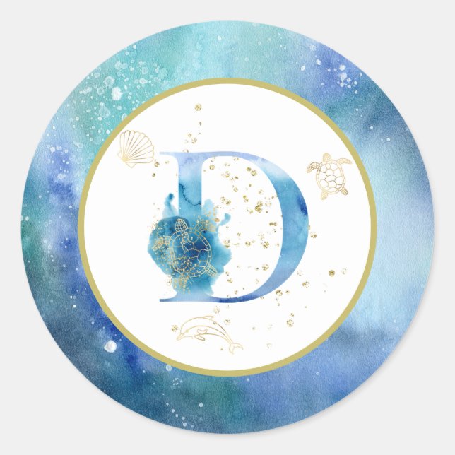 Redondo *~* LETRA D - Adesivo de envelopes náuticos de pra (Frente)