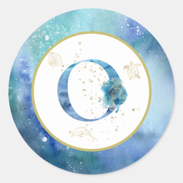 Redondo *~* LETRA O - Adesivo de envelopes náuticos de pra (Frente)