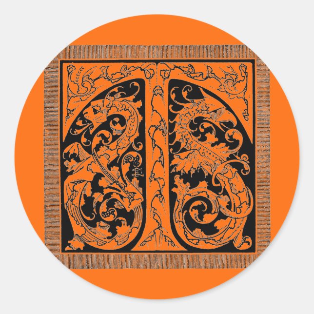 Redondo Letra T com Adesivo de Dragões (Frente)