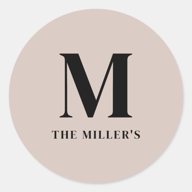 Redondo Limpar e moderno adesivo inicial (Frente)