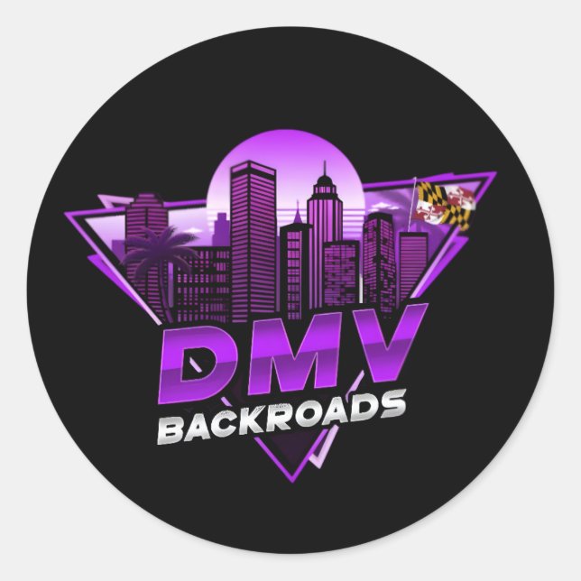 Redondo Logotipo da DMV Backroads Adesivo (Frente)