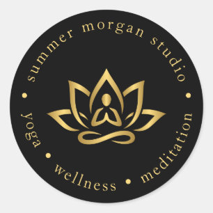 Redondo Logotipo de Adesivo de Estúdio de Yoga Limpo