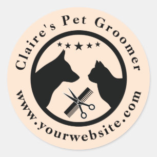 Redondo Logotipo de adesivo para Pet Groomer simples   Dei