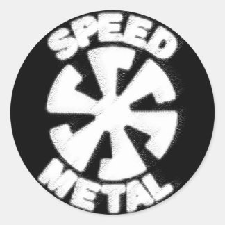 Redondo LOGOTIPO DE METAL DE VELOCIDADE - Adesivo com esco