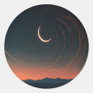 Redondo Lua no céu Adesivo mágico