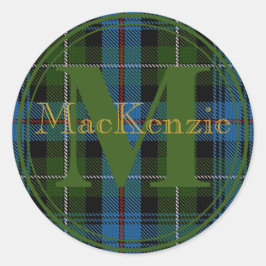 Redondo MacKenzie Tartan Nome Dourado - Selo do Adesivo In